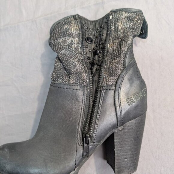 Black Bunker Ankle Boots Size 38 - Picture 5 of 12